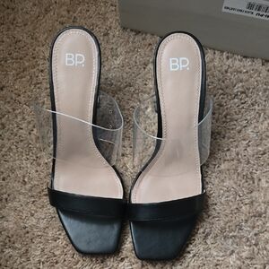 NWT- BP Black and Clear Women's Heels Sz 8